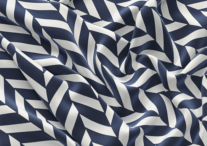Chevron Stripe, Navy - Roman Blind - Image 4
